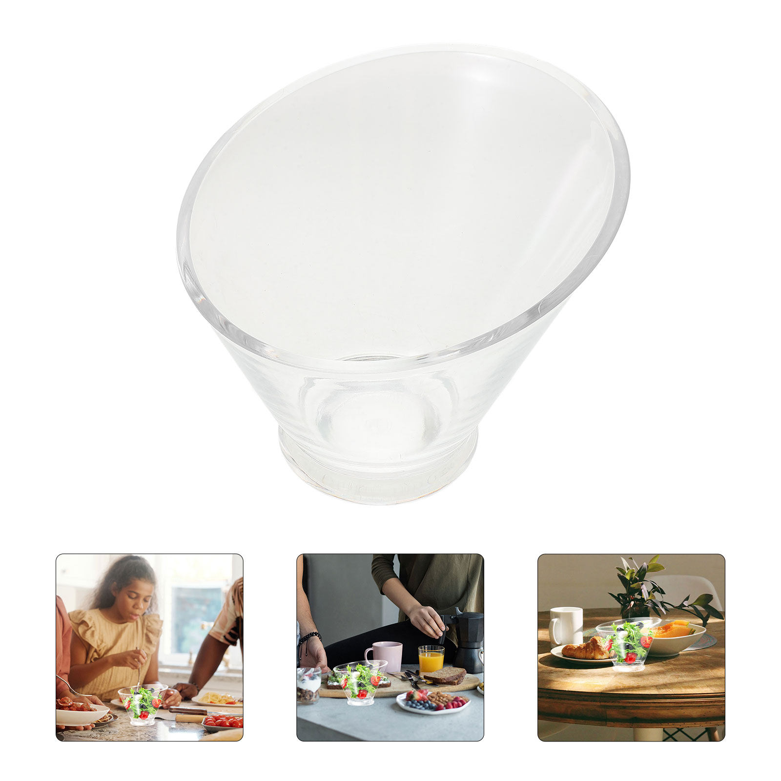 Food Snacks For Party - Large Japanese Style Angled Clear Salad