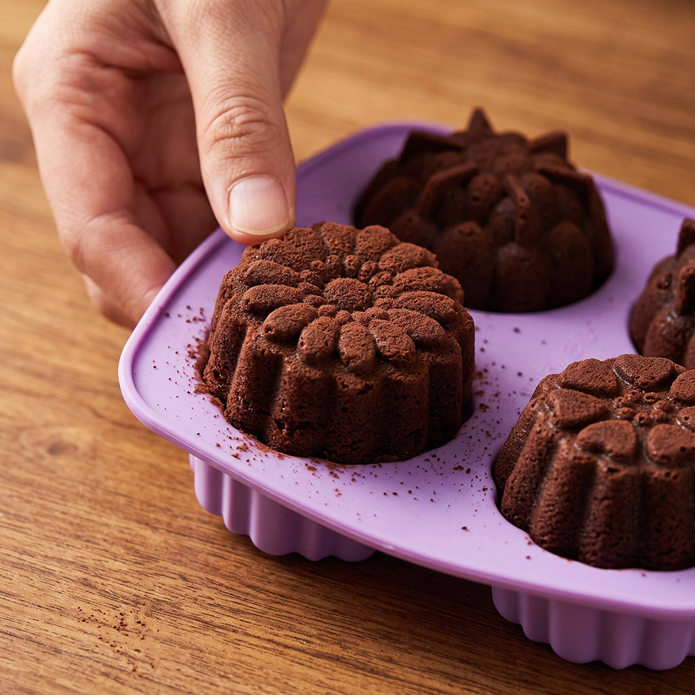 Food Snacks Healthy - BPA Free 4-Hole Flower Shaped Silicone