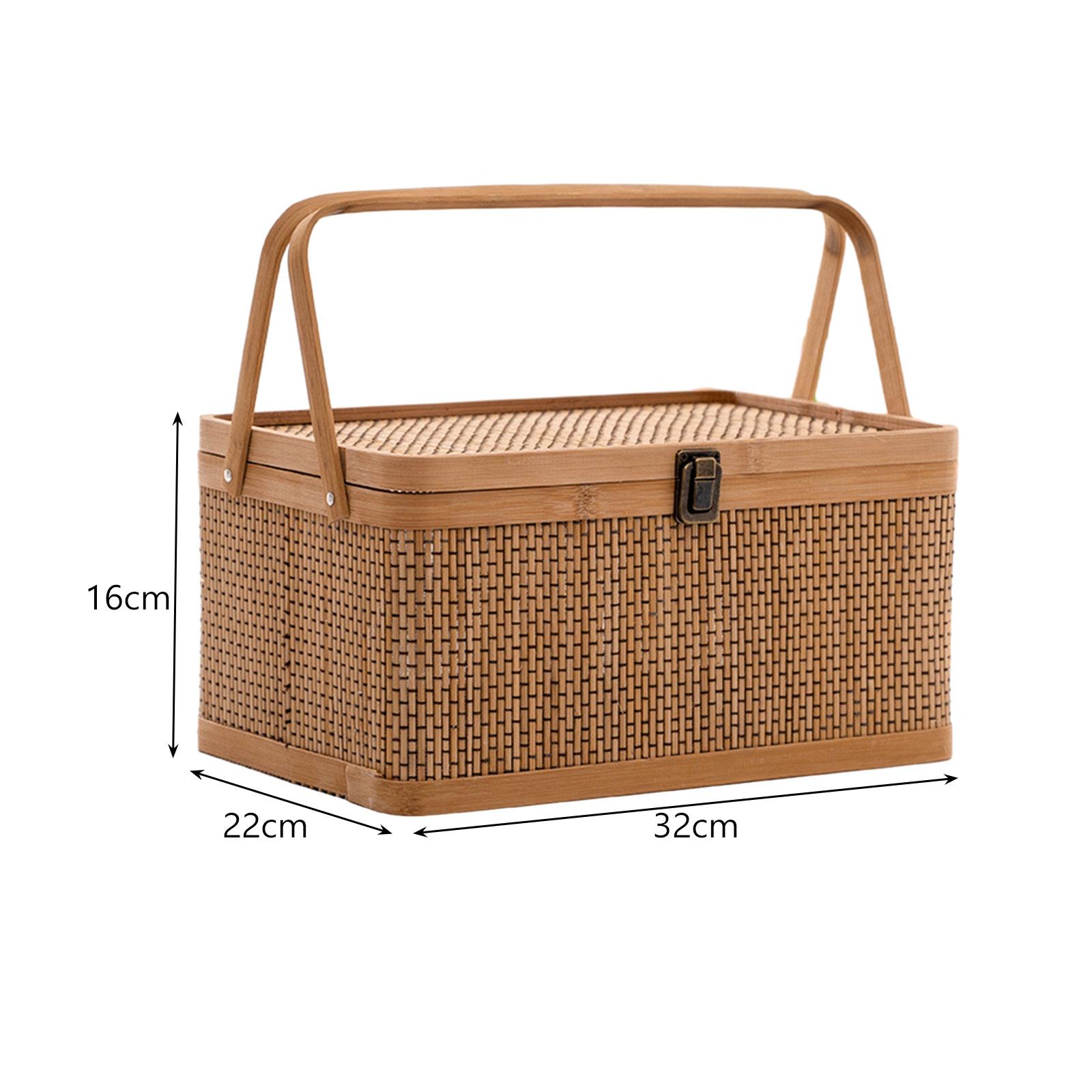 Handcrafted Bamboo Picnic Bask - đánh giá và giá Snacks Food Hamper Basket