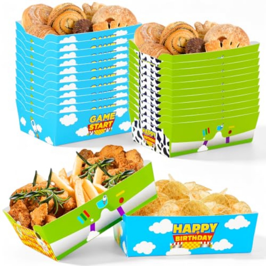 24 Pcs Cartoon Paper Food Tray - đánh giá và giá Food Snacks For Party