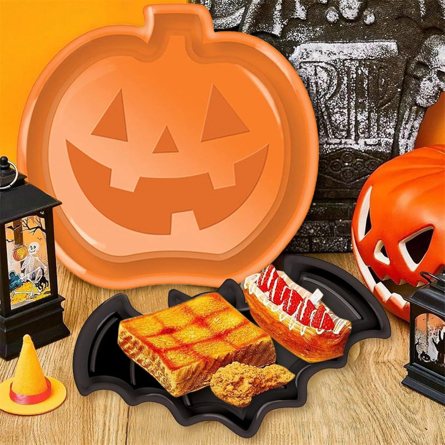 Reusable Halloween Plates Set  - đánh giá và giá Food Snacks For Party