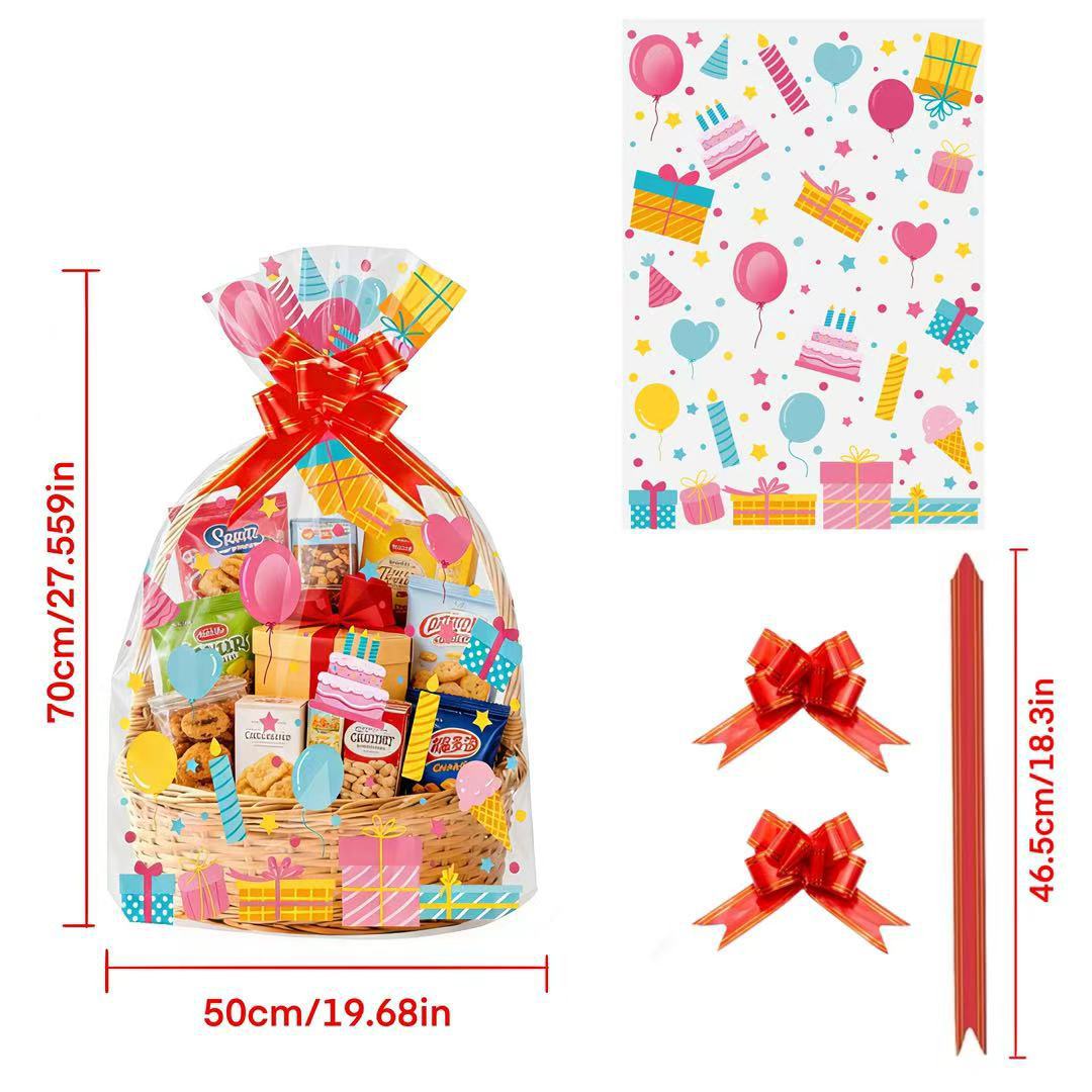 20pcs Birthday Print Clear OPP - đánh giá và giá Snacks Food Hamper Basket