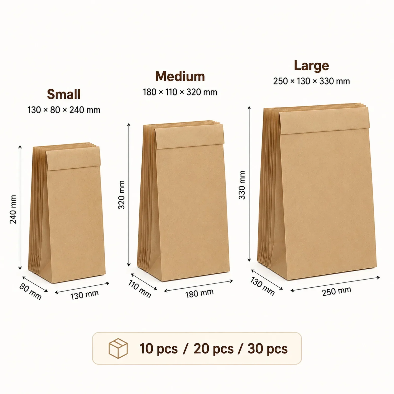 10-30Pcs Small Brown Kraft Pap - đánh giá và giá Food Snacks For Party