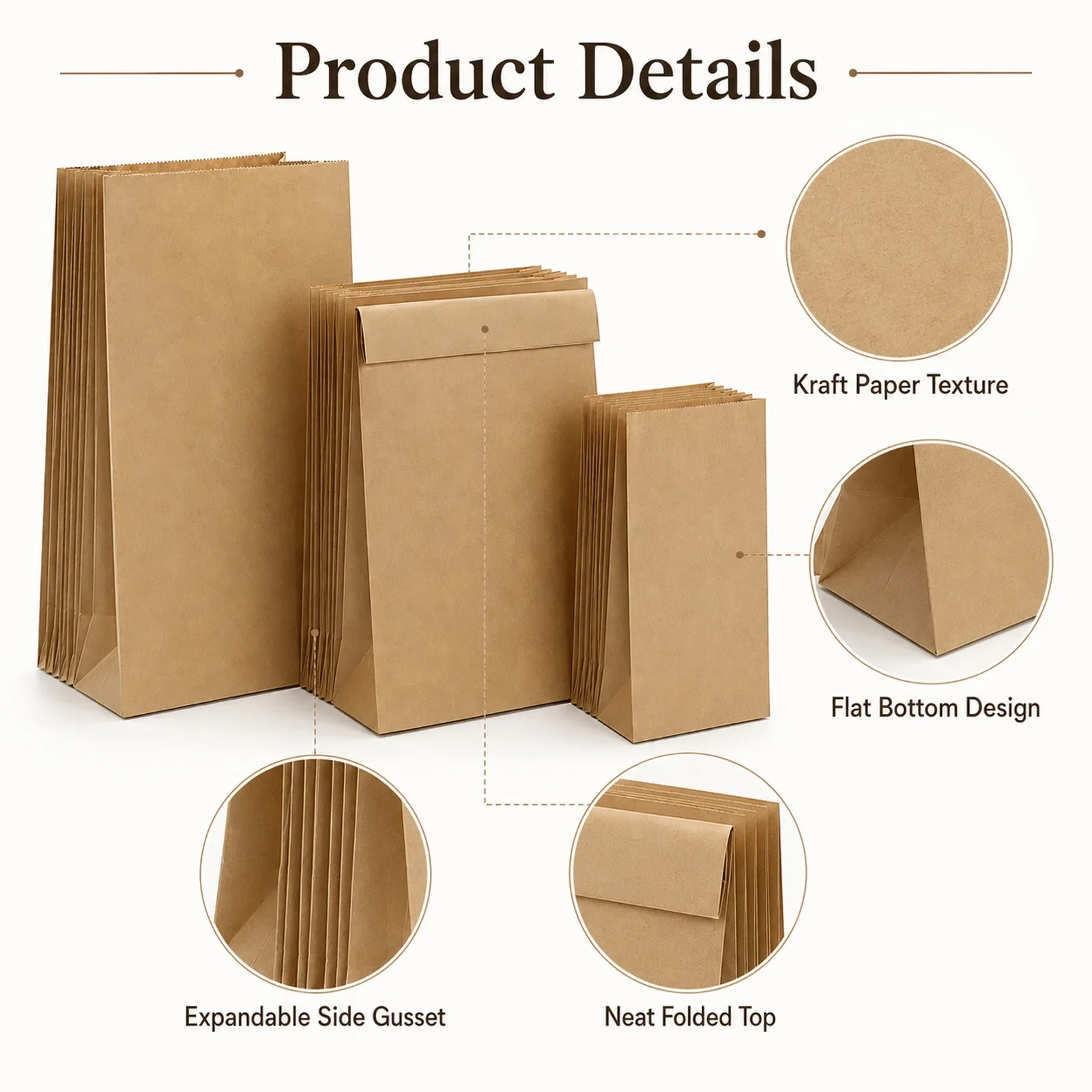 10-30Pcs Small Brown Kraft Pap - đánh giá và giá Food Snacks For Party